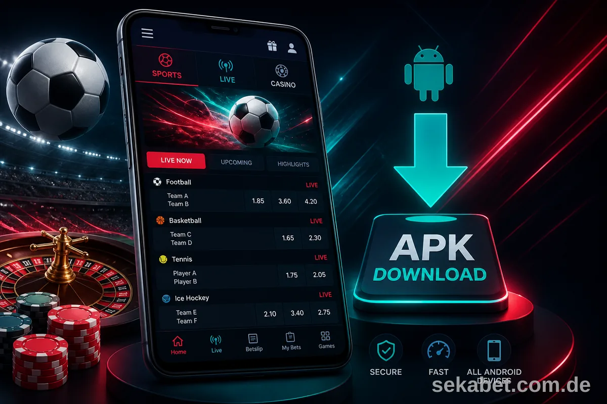 Sekabet Android APK mobil giriş görseli